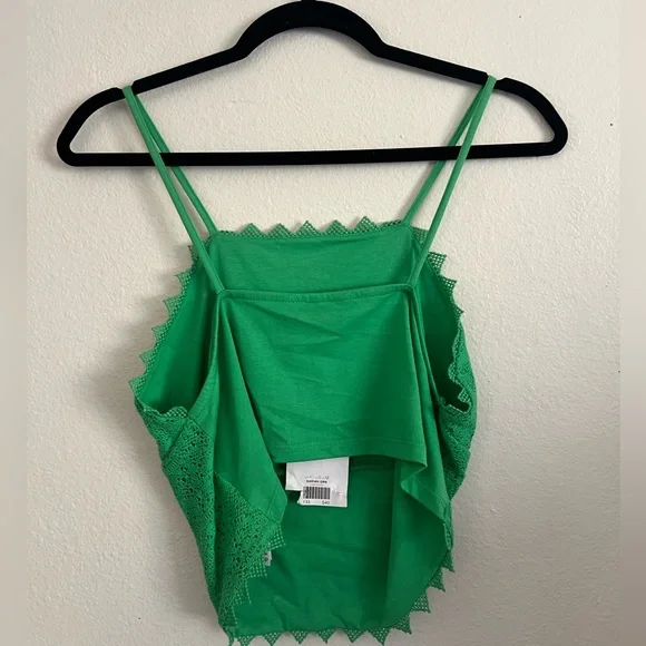 Topshop Green Crochet Crop Top - Picture 2 of 3
